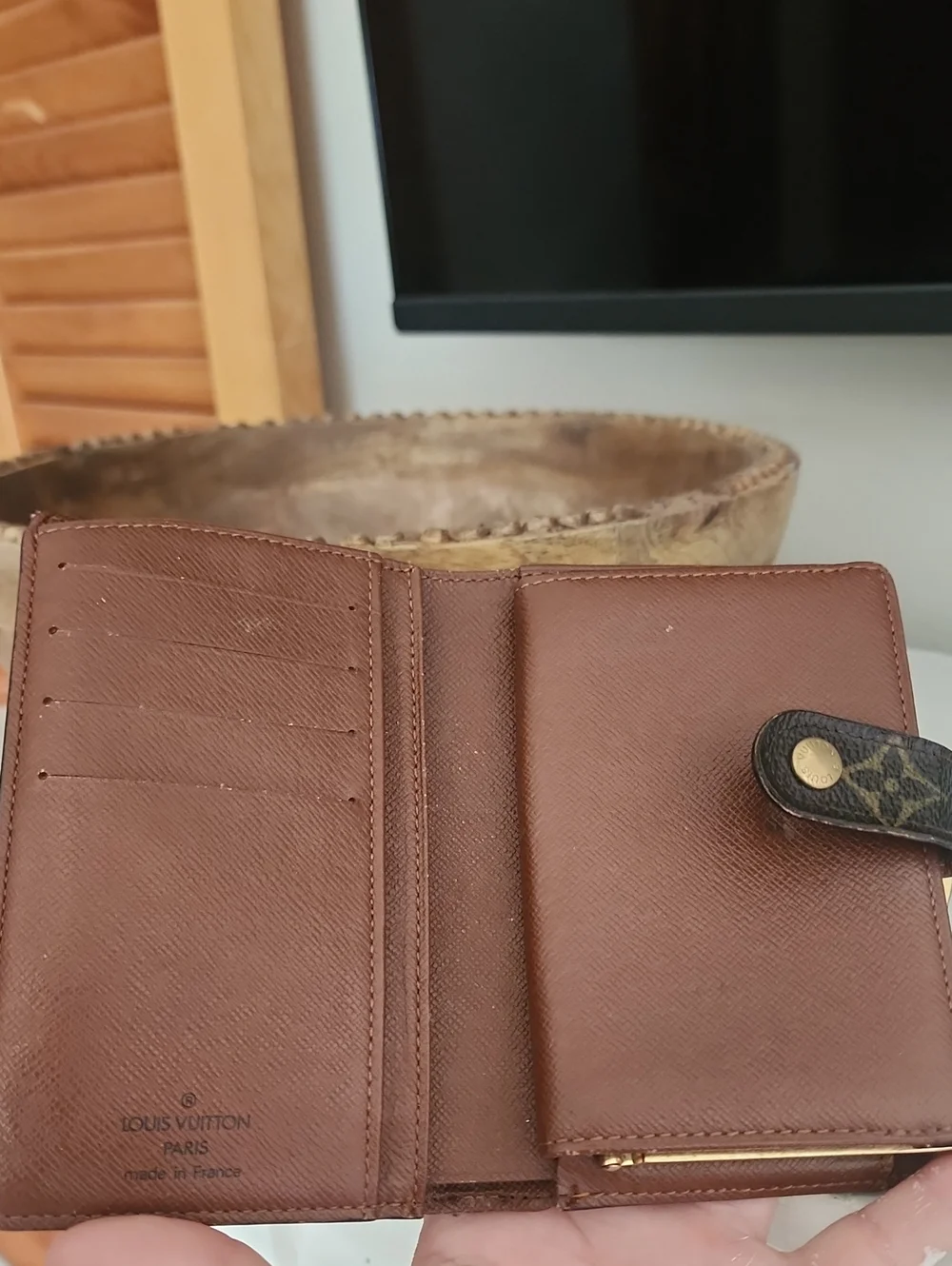 Louis Vuitton Monogram Canvas Snap Wallet - Dark Brown & Gold